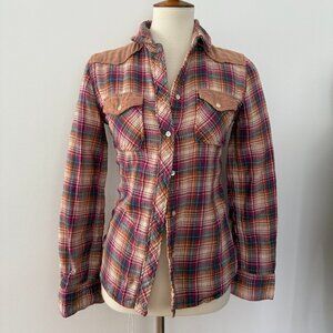 Wilfred Free Aritzia 100% Cotton Plaid Button Up Flannel XS